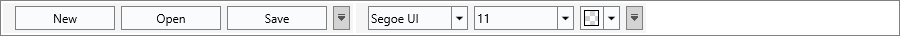 Dock panel with two draggable toolbars, each showing a drag grip