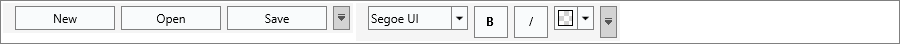 Dock panel hosting a file toolbar and a formatting toolbar