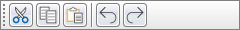 Clipboard toolbar with cut, copy, paste, undo and redo