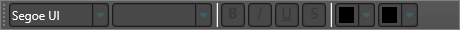 A font toolbar with name, size, style buttons and colour pickers