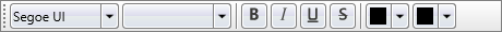 A font toolbar with name, size, style buttons and colour pickers