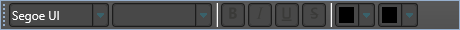 A font toolbar with a branded surface fill and border