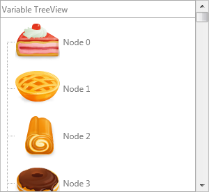 Variable height nodes with oversized icons