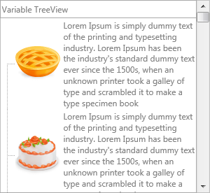 Variable height nodes with wrapped text