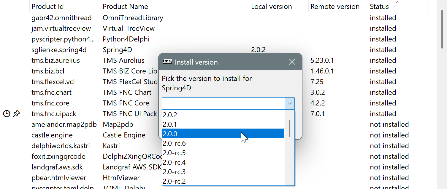 tmsgui install version community