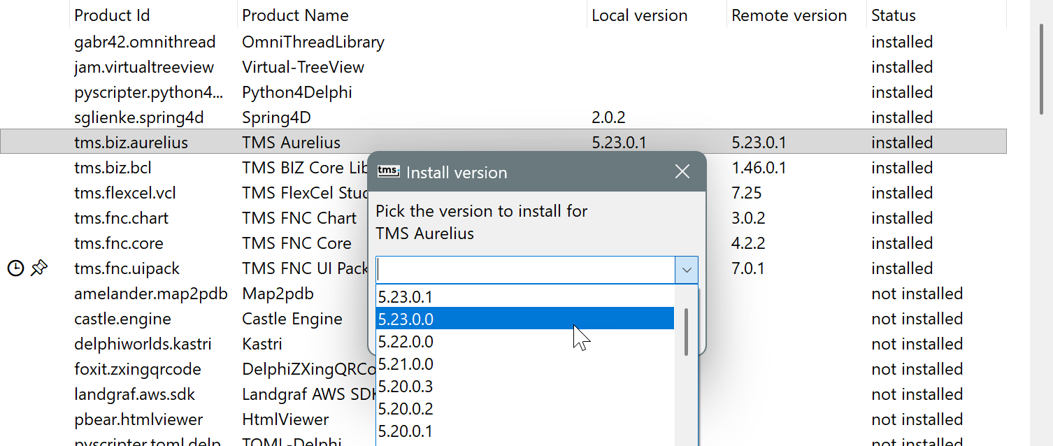 TMS Software Delphi  Components 