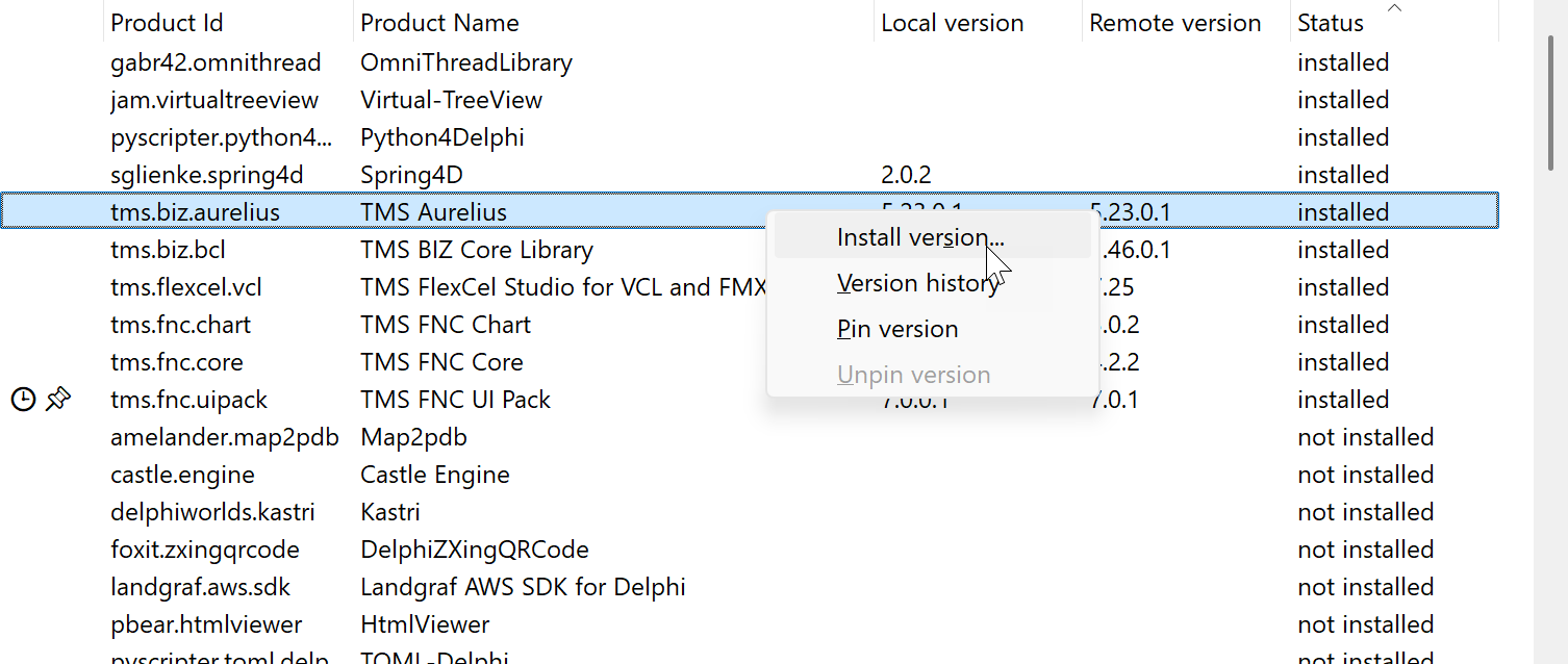 tmsgui main right click